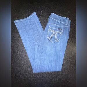 UEC SEVEN 7 BOOT CUT DENIM BLUE JEANS SZ 4 MEDIUM WASH